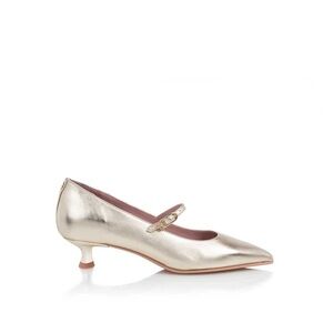 ***BRAND NEW WITH BOX*** Ayelet By Noat Gold Kitten Heel Pumps